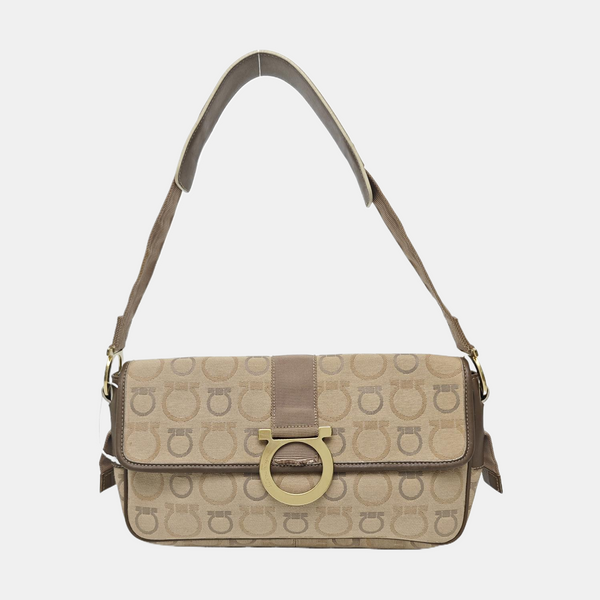 Fabric Top Handle Bag Beige