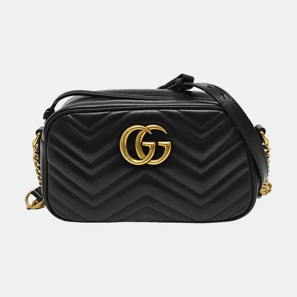 GG Marmont Small Quilted Calfskin Black