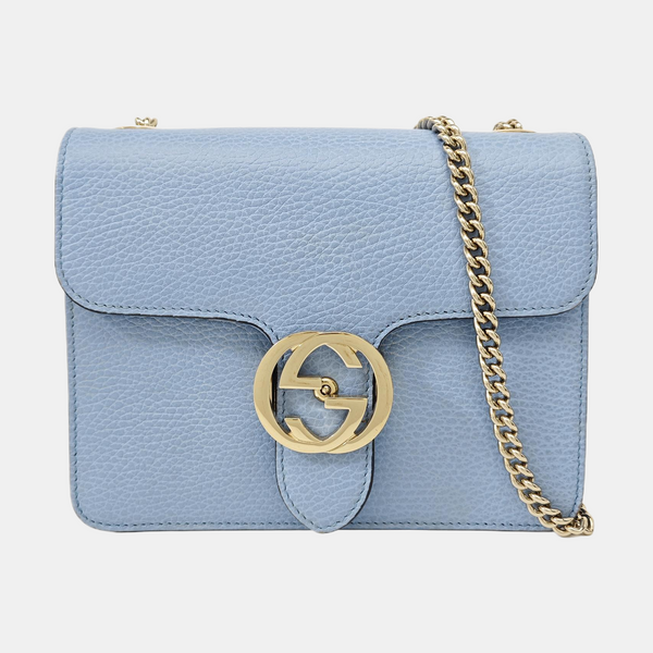 Interlocking G Small Calfskin Blue