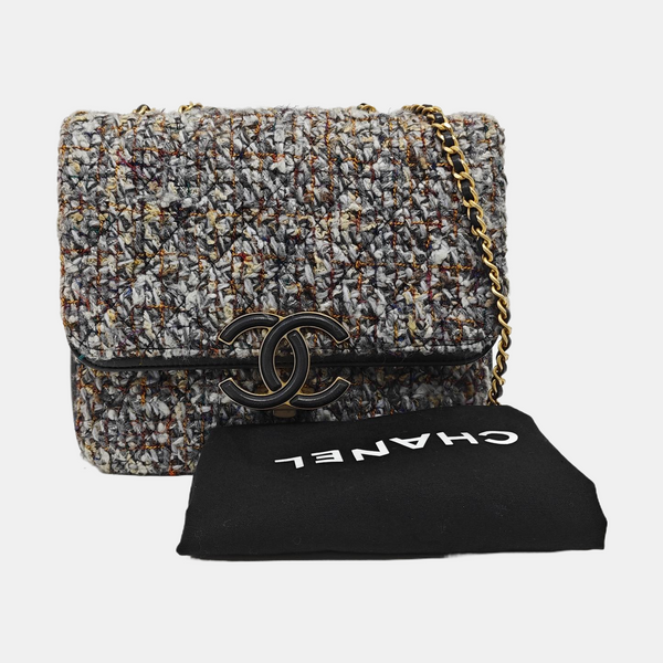 Quilted Wool Shoulder Bag Multicolor