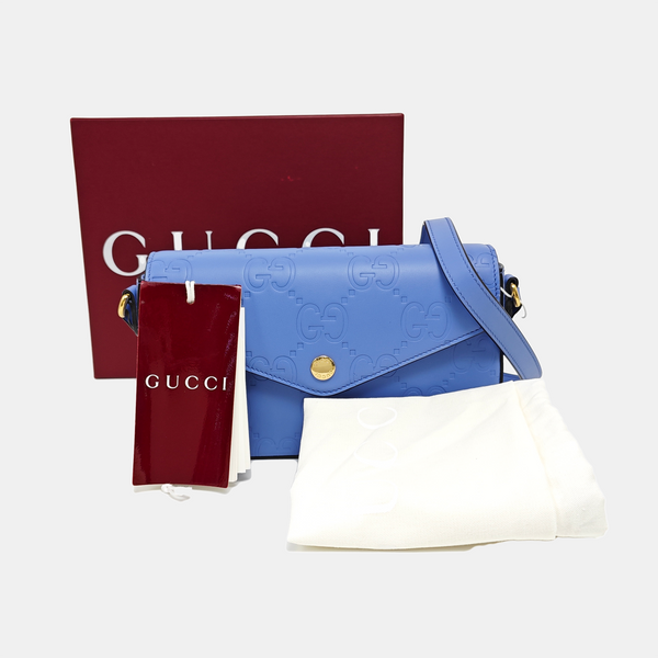 GG Super Monogram Calfskin Blue