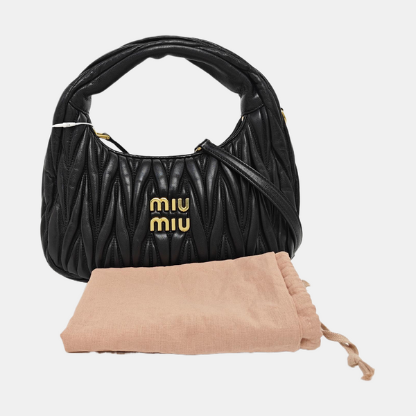 Wander Matelassé Small Quilted Lambskin Black