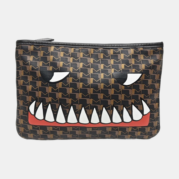 Coated Canvas Clutch Black