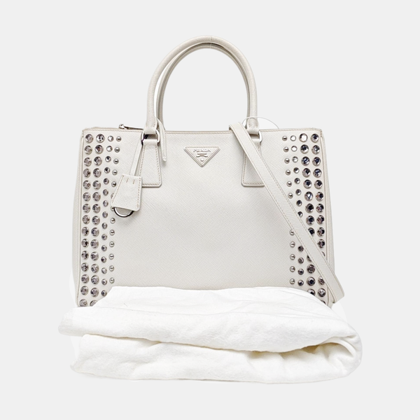 Galleria Extra Large Saffiano Calfskin White