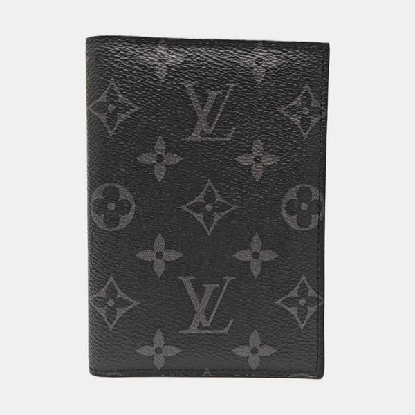 Monogram Coated Canvas Card Holder Gray