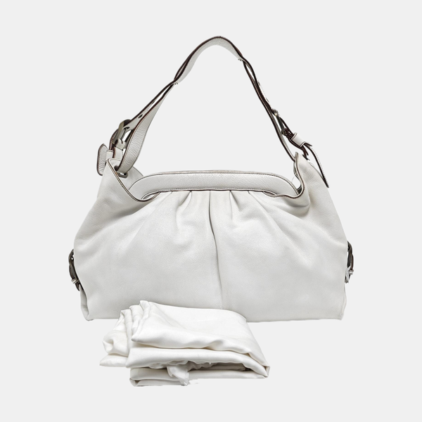 Calfskin Shoulder Bag White