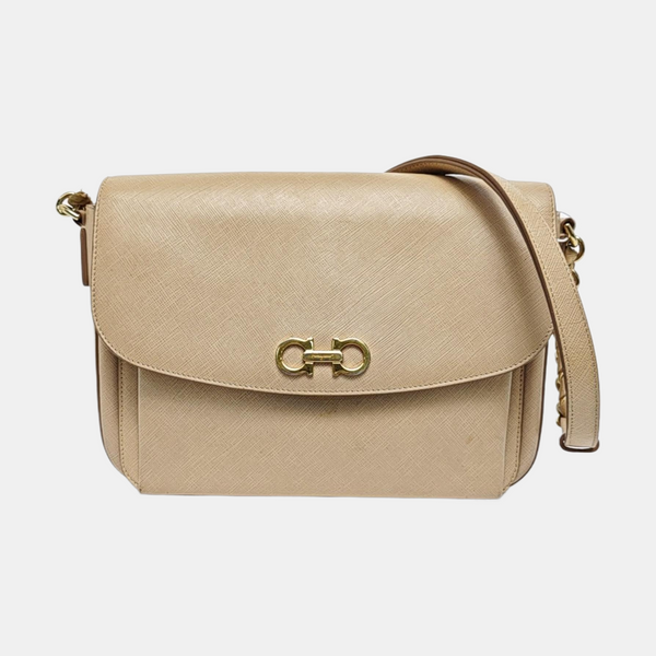 Calfskin Shoulder Bag Beige