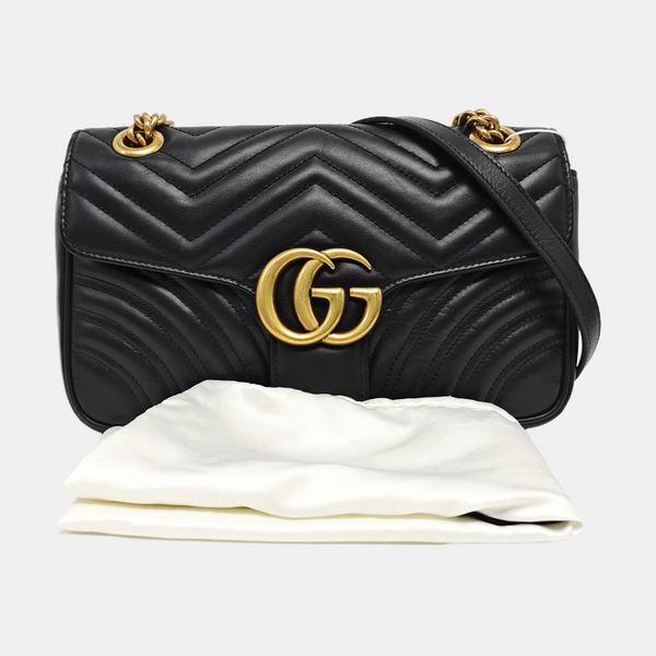GG Marmont Medium Quilted Calfskin Black