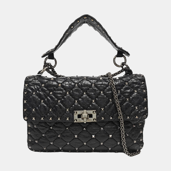 Spike Up Quilted Calfskin Black