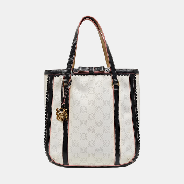 Monogram Coated Canvas Tote Bag White