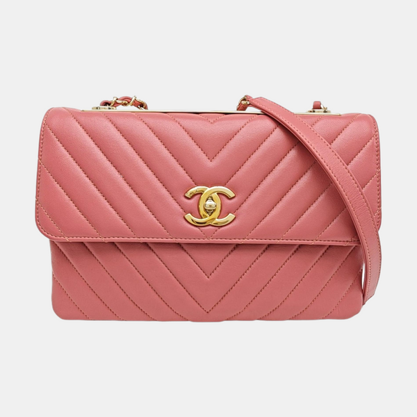 TRENDY CC Chevron Lambskin Pink