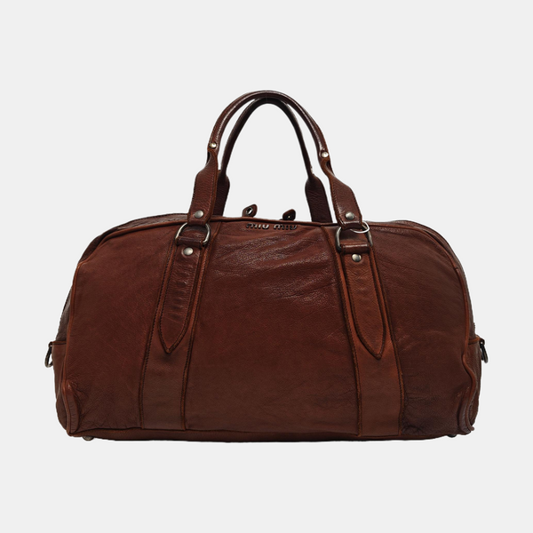 Calfskin Top Handle Bag Red