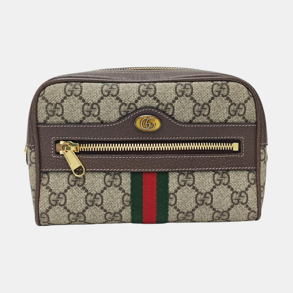 Ophidia Small Monogram Coated Canvas Beige