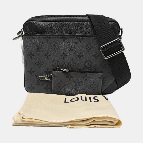 TRIO Monogram Coated Canvas Black