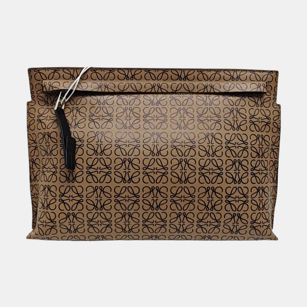 T Pouch Monogram Calfskin Beige