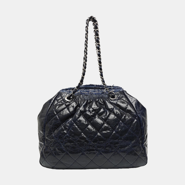Quilted Calfskin Tote Bag Blue