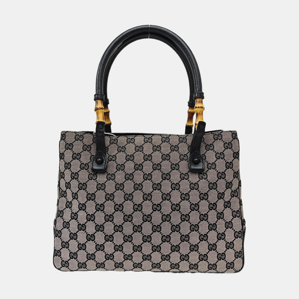 Monogram Canvas Tote Bag Gray
