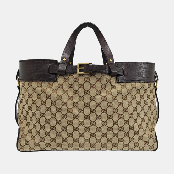 Monogram Canvas Tote Bag Brown
