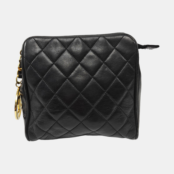 Quilted Calfskin Belt Bag Black