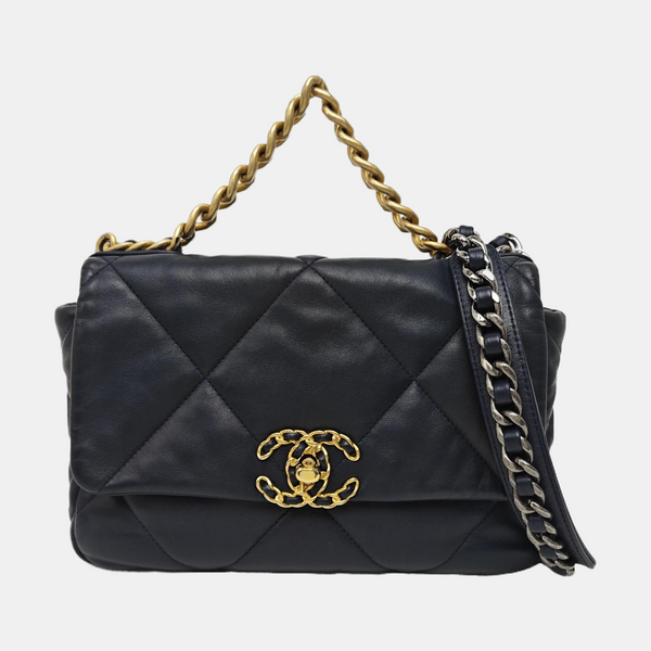 CHANEL 19 Small Quilted Lambskin Blue