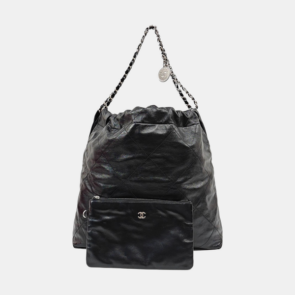 CHANEL 22 Medium Quilted Calfskin Black