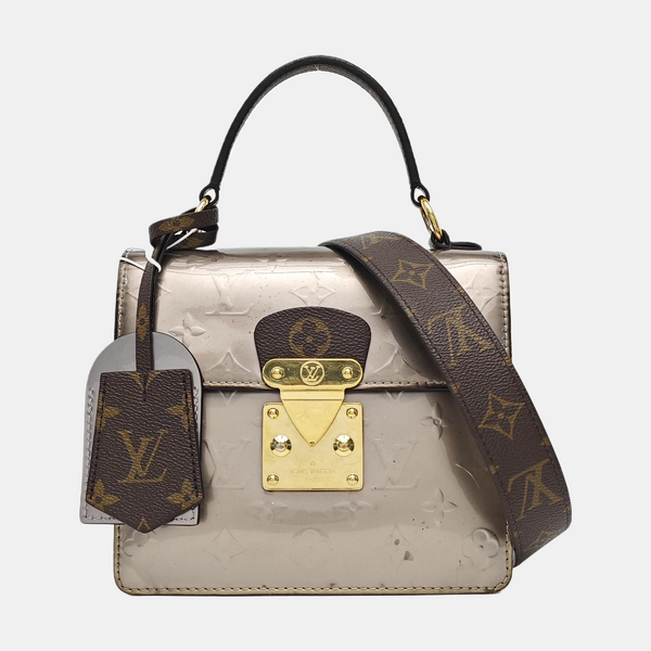 SPRING STREET Monogram Patent Leather Gray