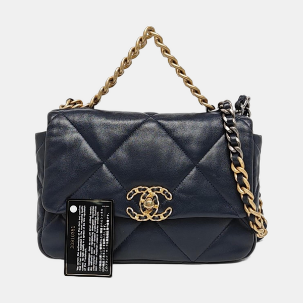 CHANEL 19 Small Quilted Lambskin Blue