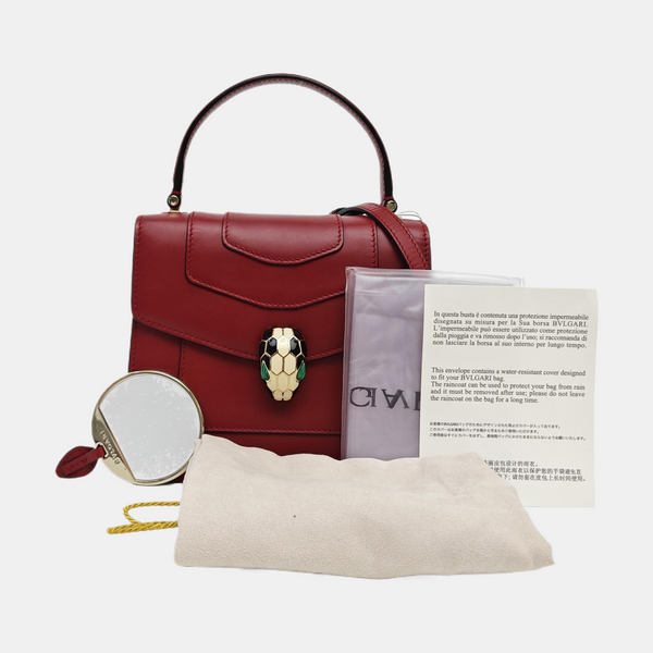 SERPENTI FOREVER Small Quilted Calfskin Red