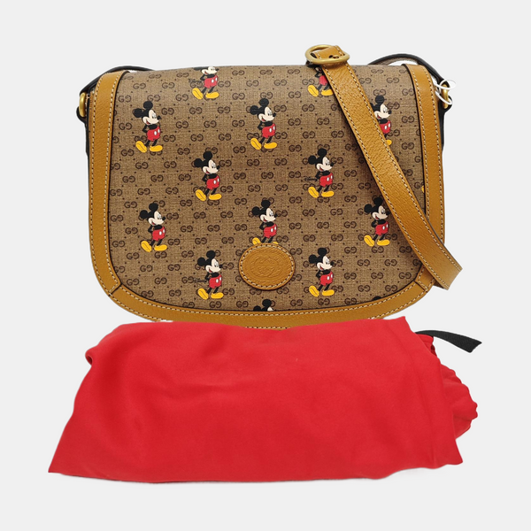Disney X Gucci Small Monogram Coated Canvas Brown