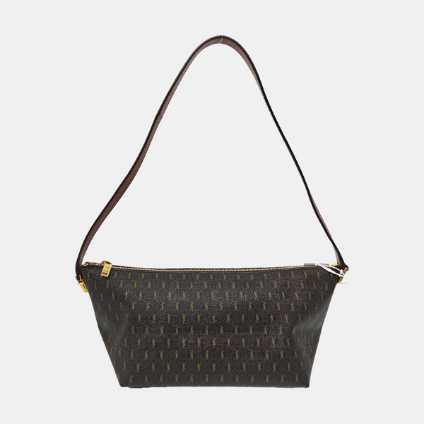 Coated Canvas Shoulder Bag Brown