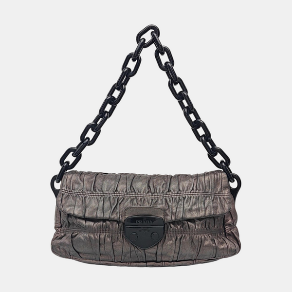 Quilted Lambskin Shoulder Bag Gray