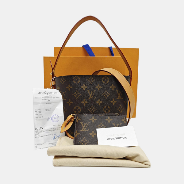 ALL IN BB Monogram Coated Canvas Brown