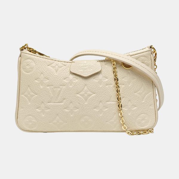 EASY POUCH ON STRAP Calfskin Beige