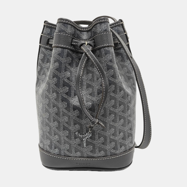 Authenticated pre-owned Petit Flot Coated Canvas Grey - Bucket Bag at Looply
