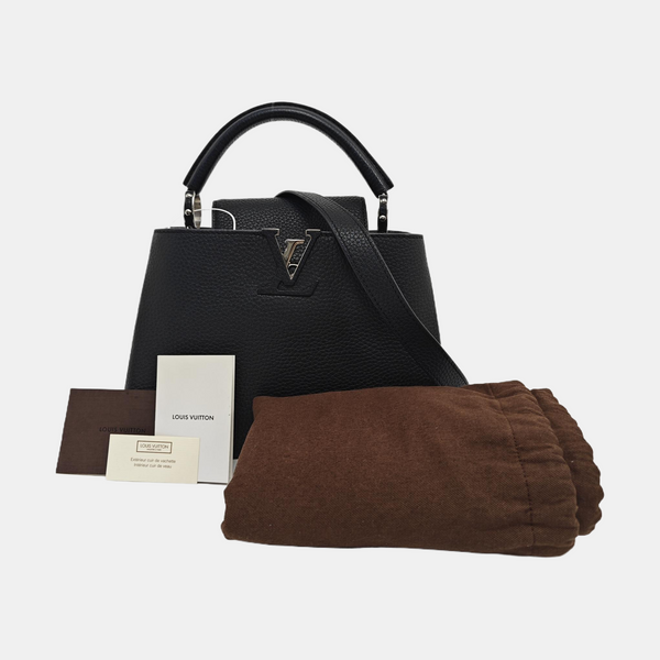 Authenticated pre-owned CAPUCINES BB Calfskin Black - Shoulder Bag at Looply