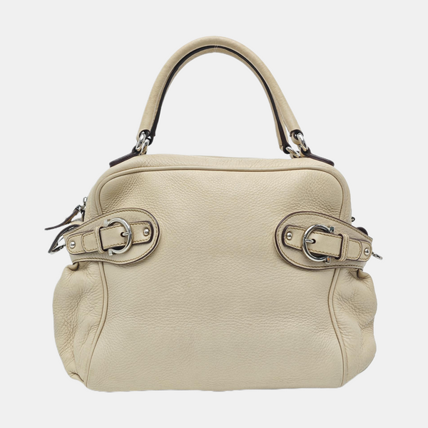 Calfskin Top Handle Bag Beige