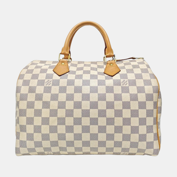 SPEEDY 30 Damier Azur Coated Canvas White