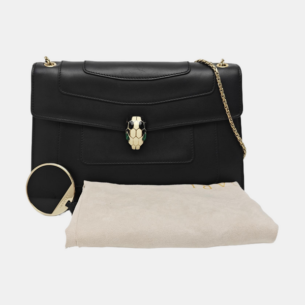 SERPENTI FOREVER Medium Quilted Calfskin Black