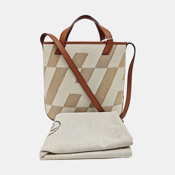 Cabas H En Biais 25 Canvas White