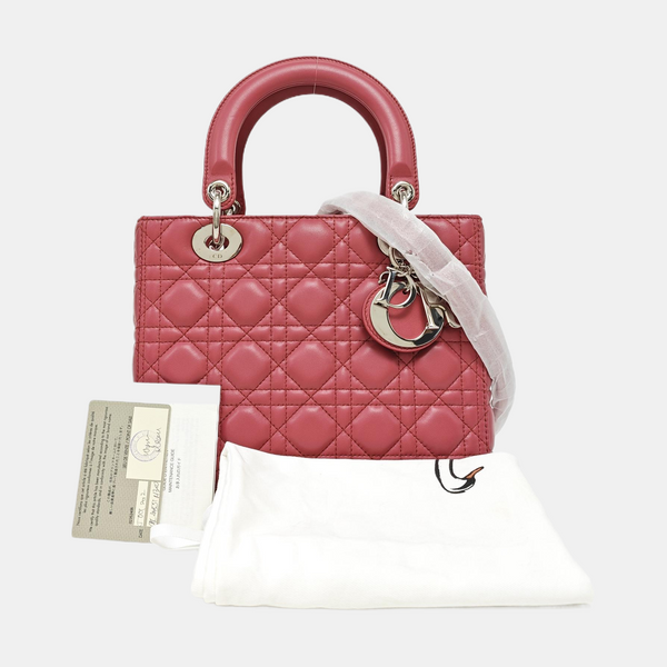 Lady Dior Medium Cannage Lambskin Red