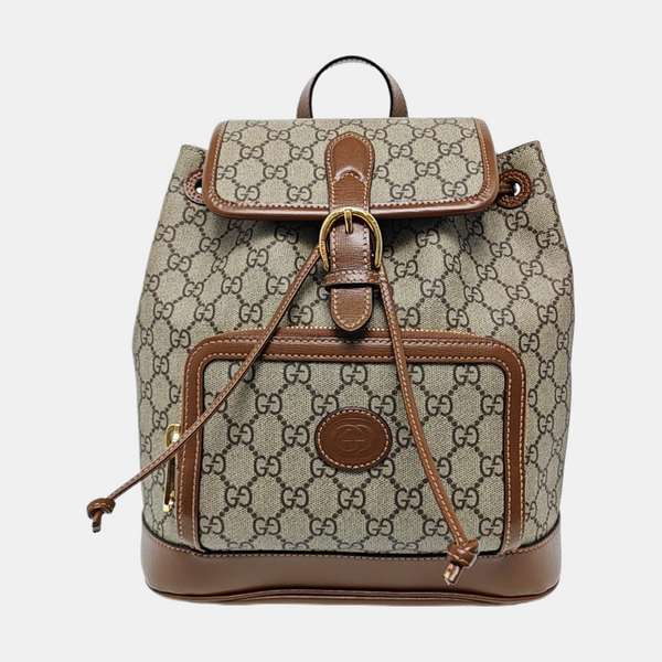 Monogram Coated Canvas Backpack Black