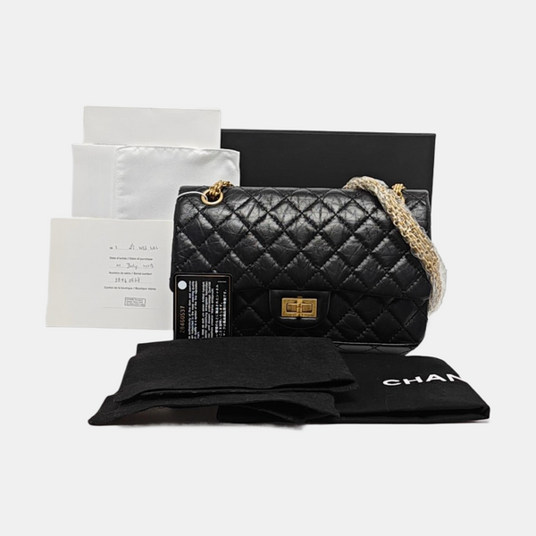2.55 225 (small) Quilted Calfskin Black
