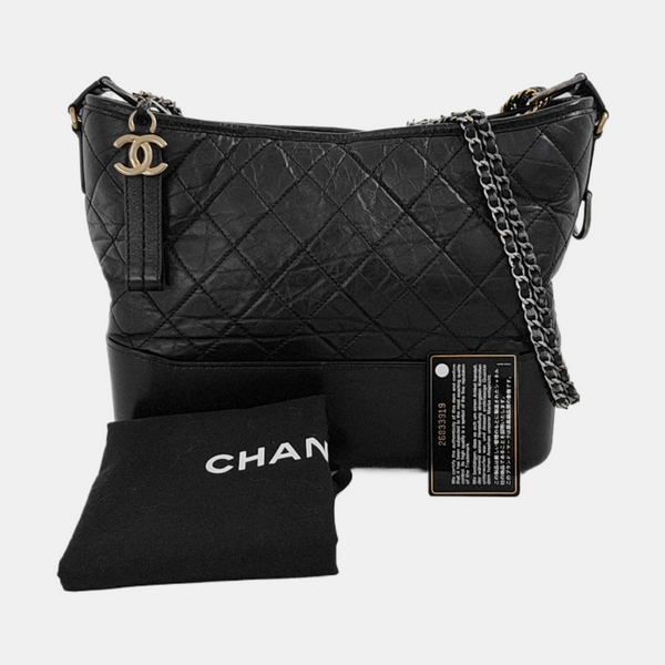 GABRIELLE Medium Quilted Lambskin Black