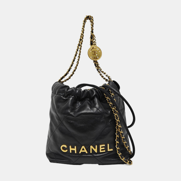CHANEL 22 Mini Quilted Calfskin Black