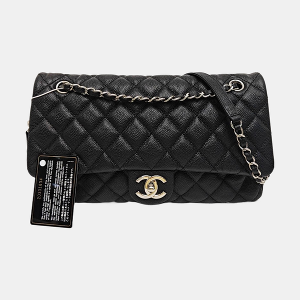 Large Quilted Grained Calfskin Black