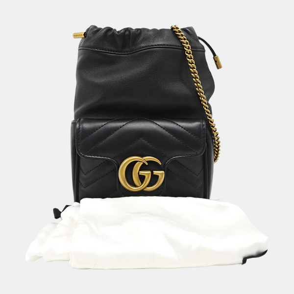 GG Marmont Mini Quilted Calfskin Black