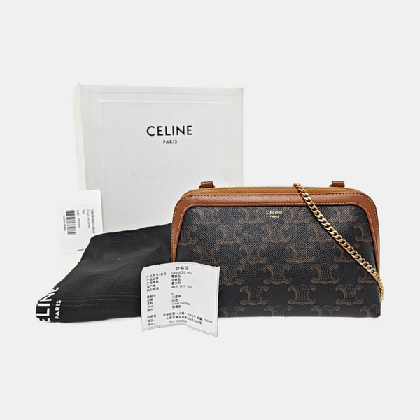 TRIOMPHE CANVAS Mini Coated Canvas Brown