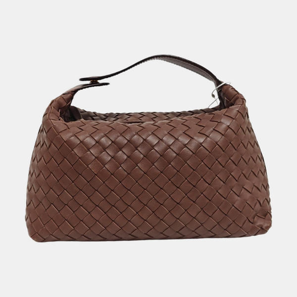 Lambskin Top Handle Bag Brown