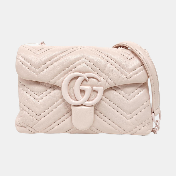 GG Marmont Mini Quilted Calfskin Pink