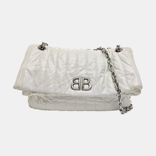 BB Quilted Calfskin White